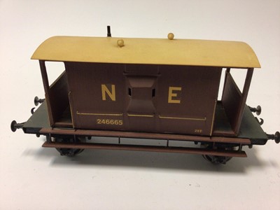 Lot 176 - Railway 3 scratch built wooden models of wagons larger scale Shell, NE and Saxa Salt (3)