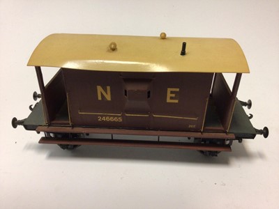 Lot 176 - Railway 3 scratch built wooden models of wagons larger scale Shell, NE and Saxa Salt (3)