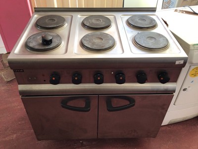 Lot 44 - Lincat Stainless steel electric cooker with six boiling rings and double door oven