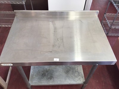 Lot 47 - A wall standing stainless steel preparation bench with shelf under, 900 mm