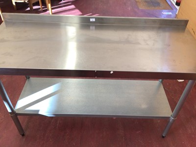 Lot 50 - A wall standing stainless steel preparation bench, with shelf under, 1500 mm
