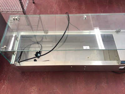 Lot 55 - A Polar stainless steel table top refrigeration display unit, with glass sneeze screen, cable and plug, 1190 mm