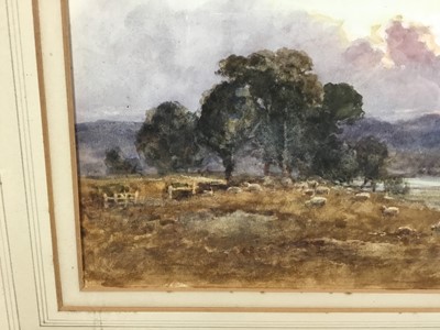 Lot 129 - William Ramsey (late 19th / early 20th century) pair of watercolours - ‘Sunset near Ripley’ and ‘Storm near Reigate’, signed