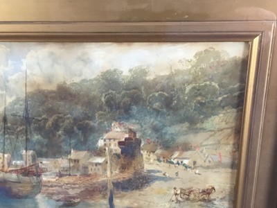 Lot 22 - William Henry Pike watercolour, Lynmouth, together with an indisinctly signed lithograph of a Continental cityscape