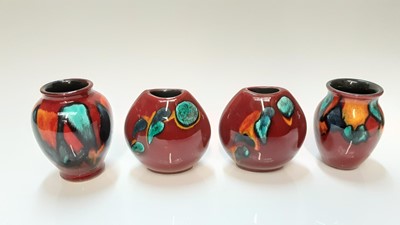 Lot 1214 - Eight various small Poole pottery vases with various abstract patterns