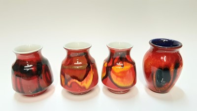 Lot 1215 - Eight various small Poole pottery vases with abstract patterns