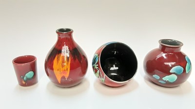 Lot 1215 - Eight various small Poole pottery vases with abstract patterns