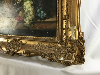 Lot 51 - L.S. Martin oil on wood board - Still life of summer blooms, signed, in ornate gilt frame, 40cm x 50cm, 62cm x 72cm overall