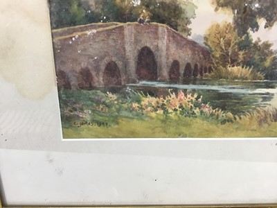 Lot 43 - C.Jones. Canal scenes, signed, watercolours, A pair (2)