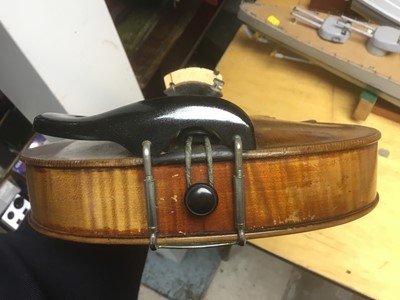 Lot 2274 - Antique violin and bow in case