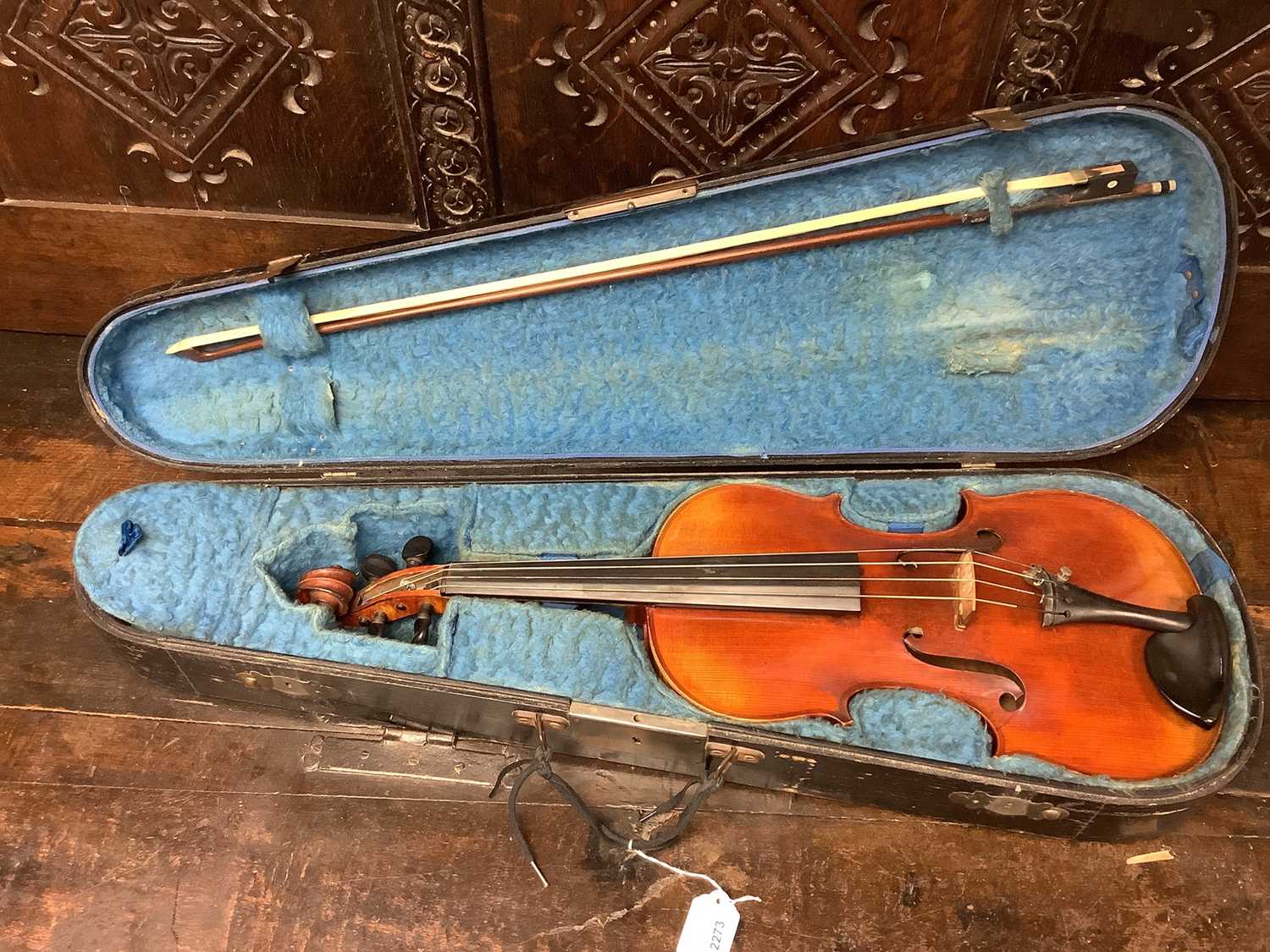 Lot 2273 - Late 19th / early 20th century continental viola with bow in case