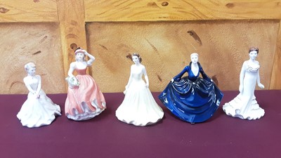 Lot 1279 - Collection of 15 Coalport figures including Natalie, Lady Lillian, Andrea and Crystal