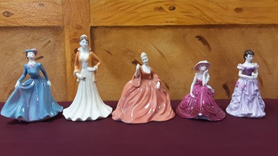 Lot 1279 - Collection of 15 Coalport figures including Natalie, Lady Lillian, Andrea and Crystal