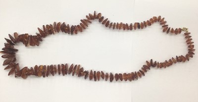 Lot 813 - Raw amber bead necklace