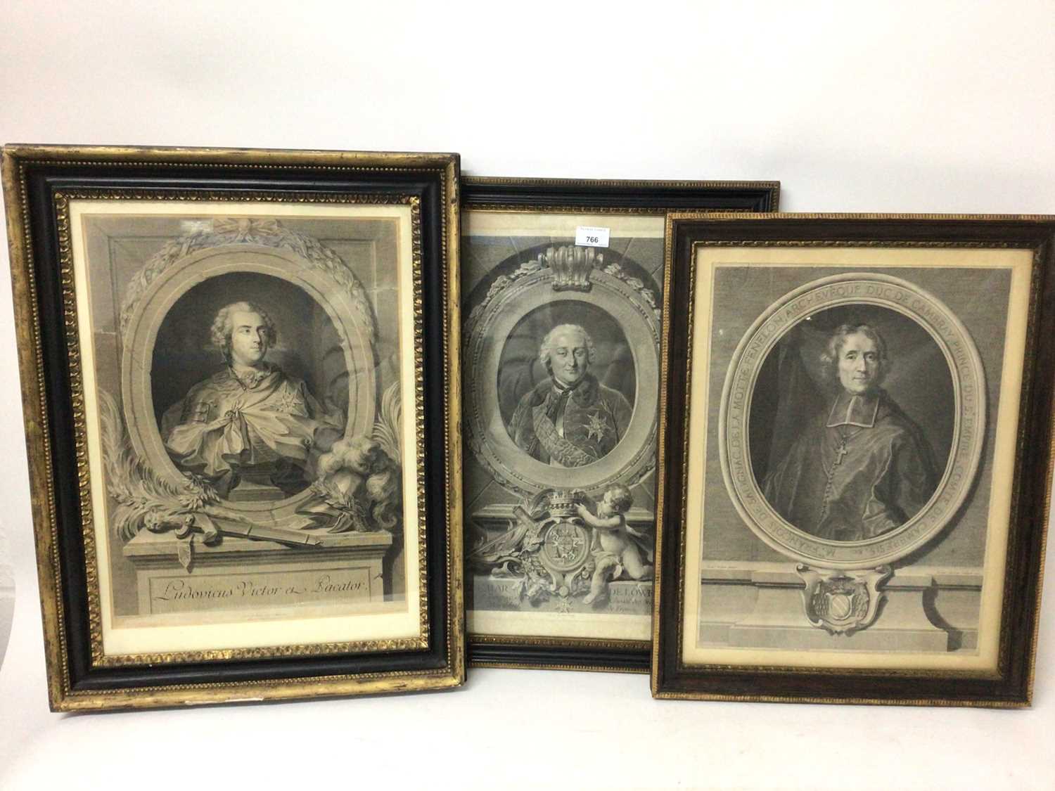 Lot 766 - Three framed 18th/19th century engravings of Continental leaders and prominent figures