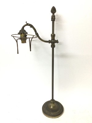 Lot 737 - Antique bronze student style desk lamp