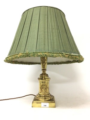 Lot 740 - Classical revival brass lamp