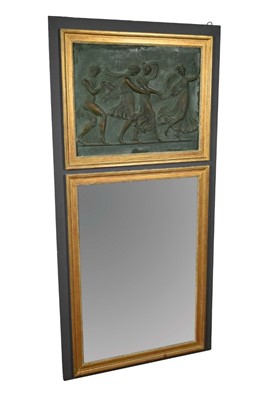 Lot 1315 - Regency style Classical revival wall mirror with Wedgwood style relief plaque depicting Pan