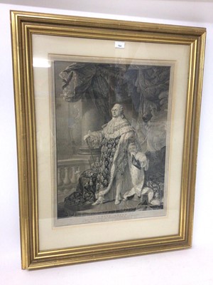 Lot 764 - 18th century engraving of Louis XVI