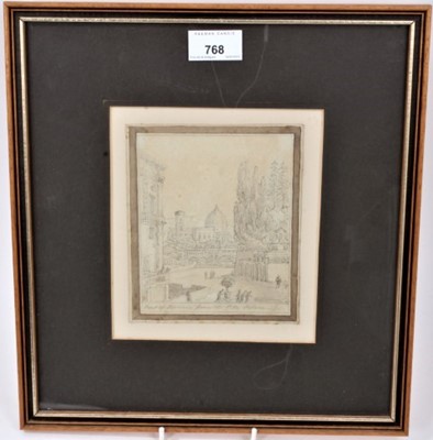 Lot 768 - 18th century Grand Tour pencil and wash sketch of Florence