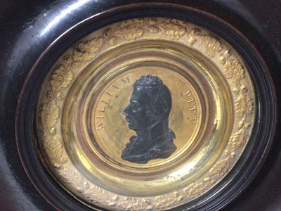 Lot 727 - 19th century ormolu medallion depicting William Pitt