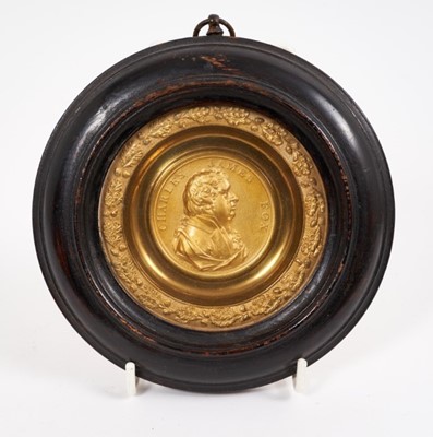 Lot 728 - 19th century bronzed medallion depicting Charles James Fox