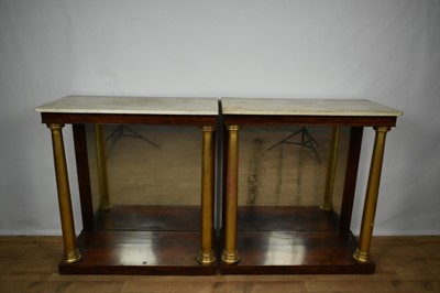 Lot 1313 - Pair of 19th century marble topped rosewood pier tables