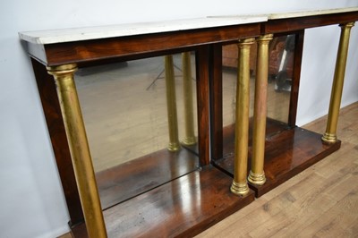 Lot 1313 - Pair of 19th century marble topped rosewood pier tables