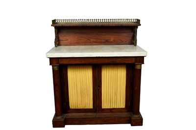 Lot 1311 - Regency rosewood chiffonier with marble top