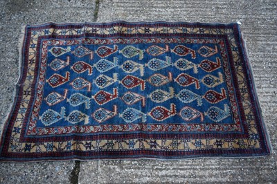 Lot 1332 - Small Persian rug with boteh ornament