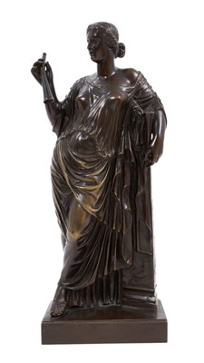 Lot 721 - 19th century continental bronze figure of a Classical muse