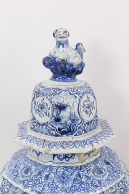 Lot 28 - 19th century blue and white vase and cover