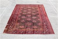 Lot 1205 - Tekke-style Carspet, the bronze field with...