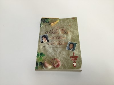 Lot 1 - Allan Adler (all proceeds go to Children in Need) - Terry Wogan and Delia Smith signed artwork for The BBC Food Aid Cookery Book
