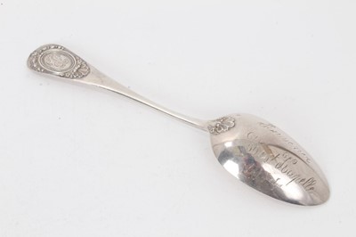 Lot 304 - Second World War interest French silver table spoon with inscription