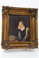 Lot 676 - 19th century watercolour portrait miniature of...