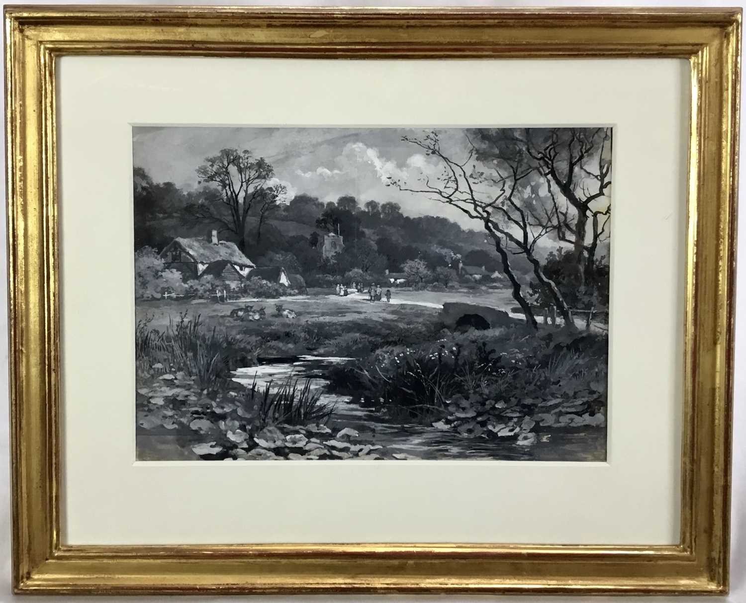 Lot 2 - William Henry James Boot (1848-1918) grisaille watercolour, 27cm x 19cm, mounted in glazed gilt frame, 42cm x 35cm overall