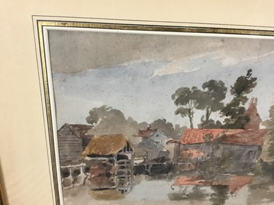 Lot 6 - Anthony Vandyke Copley Fielding (1787-1855) watercolour- Hendon Middlesex farm buildings