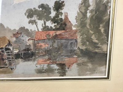 Lot 6 - Anthony Vandyke Copley Fielding (1787-1855) watercolour- Hendon Middlesex farm buildings