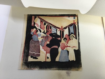 Lot 11 - E Mitchell, two woodblock prints - Spanish scenes, both signed and titled, 11cm x 11cm, unframed