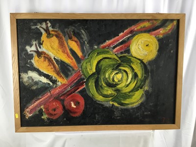 Lot 12 - Two English school oils, mid 20th century, both with works verso