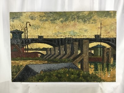 Lot 12 - Two English school oils, mid 20th century, both with works verso