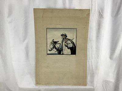 Lot 13 - Arthur Rigden Read (1879-1955) limited edition print - 'On the Road' figure with donkeys, signed and numbered 32/50, 22cm x 21.5cm, unframed
