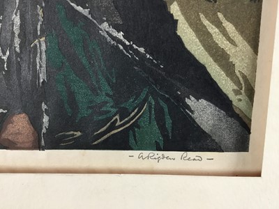 Lot 14 - Arthur Rigden Read (1879-1955) print - ‘The lady in black’, 18/50, signed, unframed