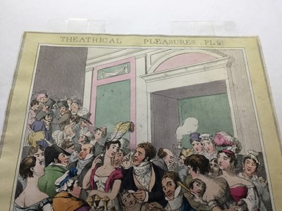 Lot 15 - Early 19th century satirical engraving -  Theatrical Pleasures 'Feasting in the saloon', London pub. Thomas McLean, 21cm x 27cm within mount unframed
