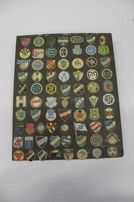 Lot 1445 - Football pin badge / crest collection, mounted.