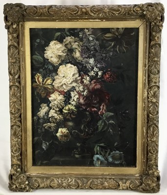 Lot 55 - Mary Moser RA (1744-1819) watercolour - still life, 31cm x 41cm, behind glass in ornate frame, 44cm x 54cm overall