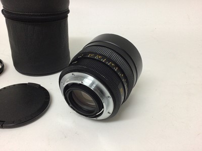 Lot 2356 - Leica Summilux-R f/1.4 80mm lens for Leica R series cameras, with protective filter, lens cap and original leather case