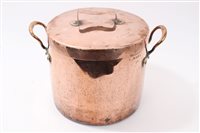 Lot 683 - Substantial antique copper-lidded vessel of...