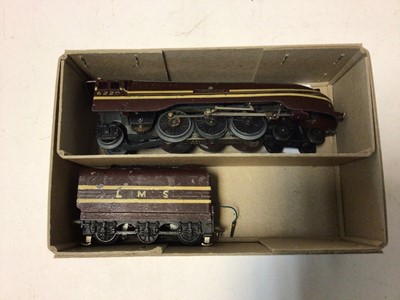 Lot 219 - Trix 3-rail OO gauge BR green 4-6-2 'Scotsman' locomotive and tender 60103 and coach plus 20/58 diesel 2-car set with maroon & cream livery  20058 (Trix box but not original contents)